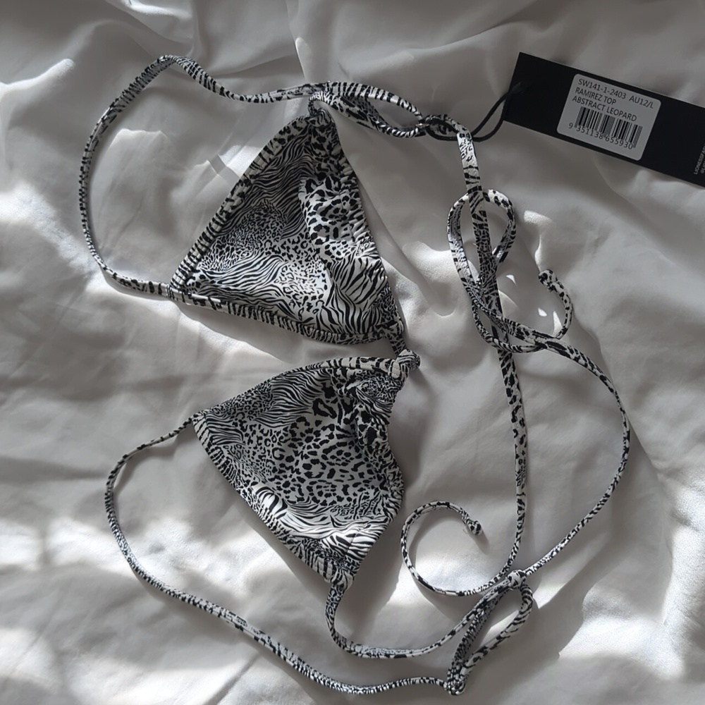 Black and White Bikini Top